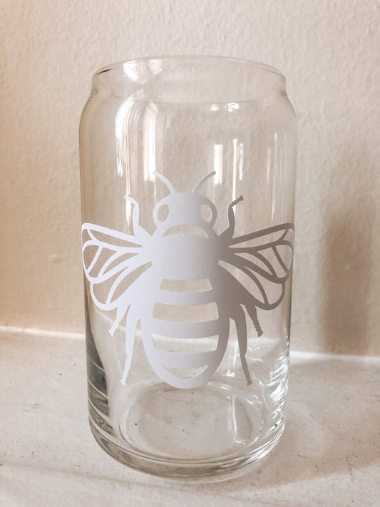 Honeybee iced coffee glass|
