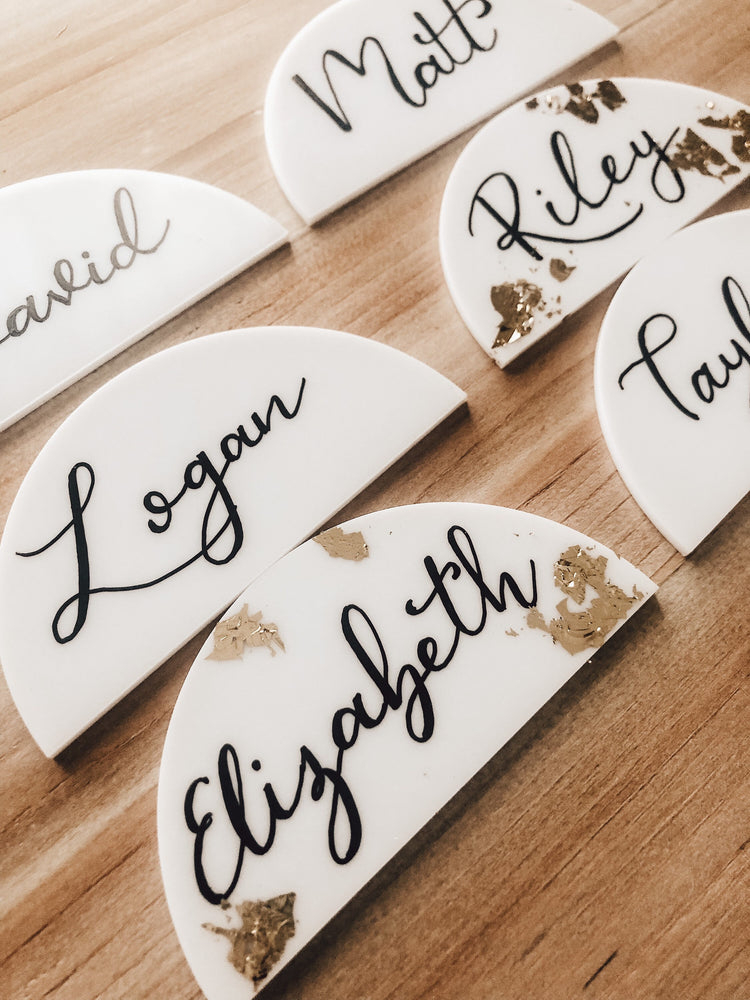 White half arch place cards
