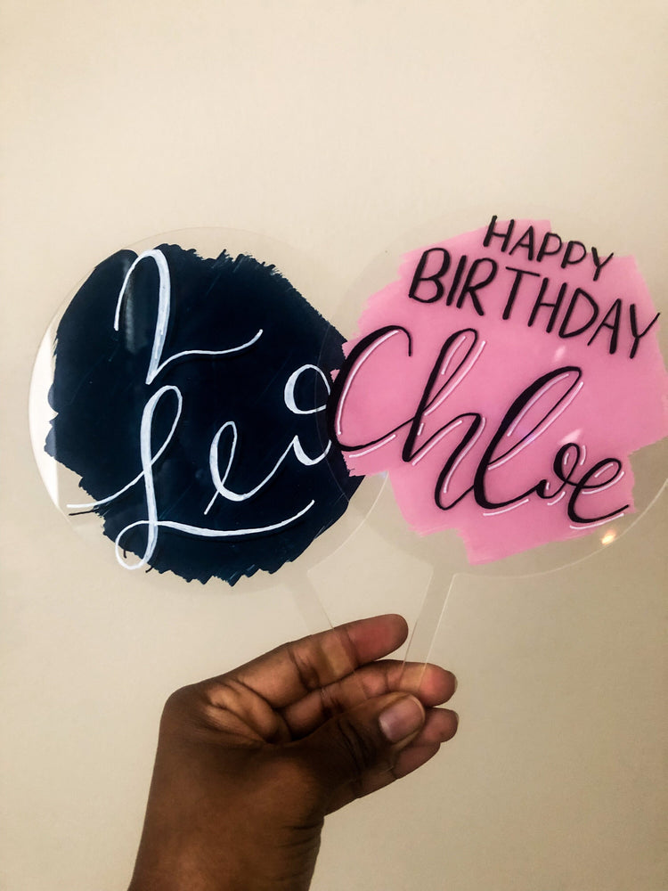 Acrylic birthday cake topper