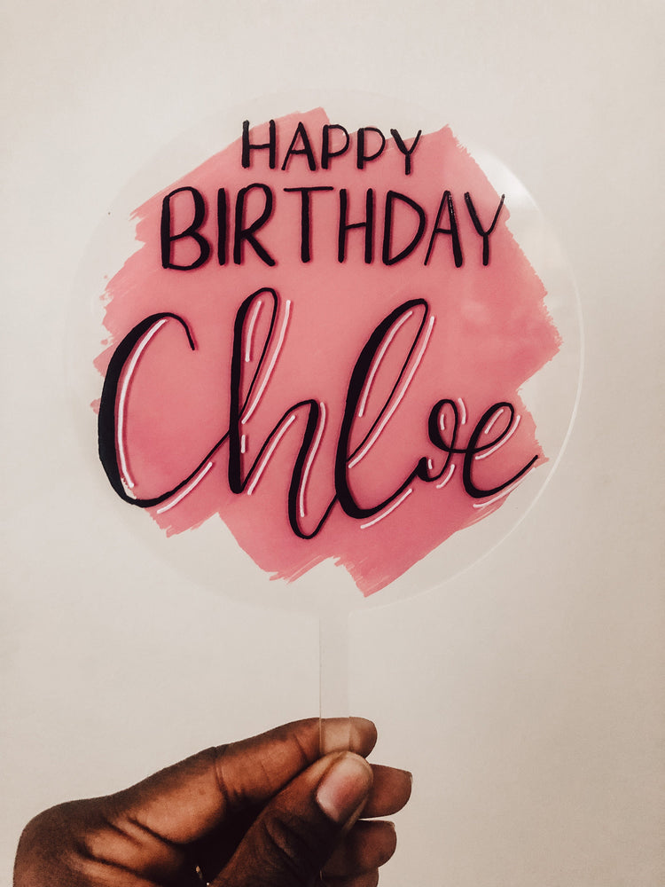 Acrylic birthday cake topper