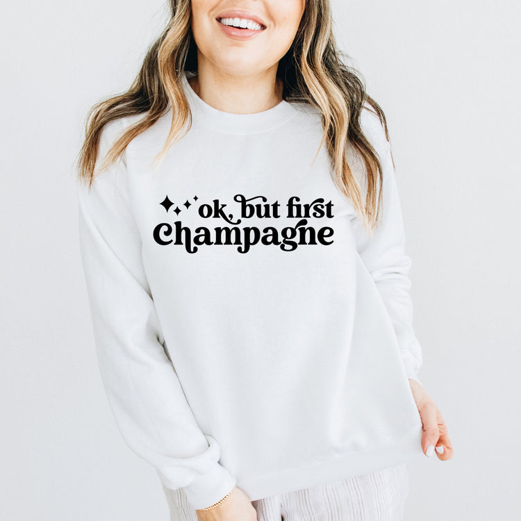 But first champagne crewneck
